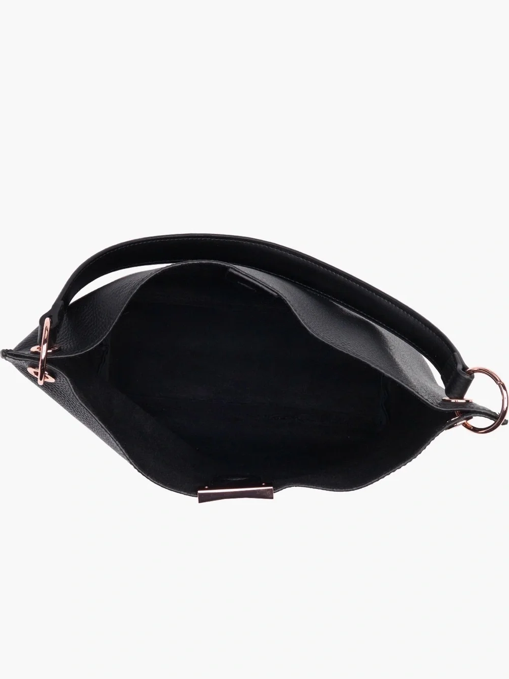 Ted Baker Candiee Black Pebbled Leather Hobo Shoulder Bag Gold Hardware